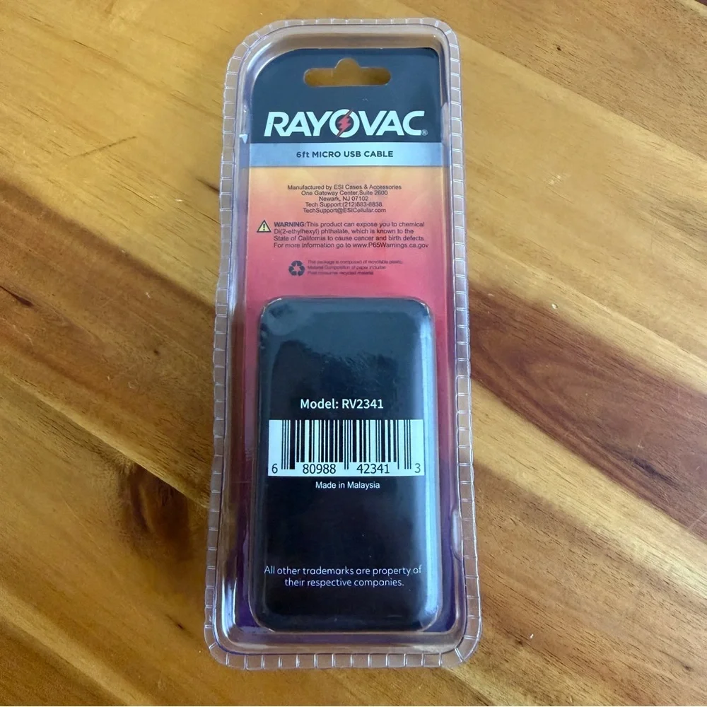 Rayovac fusion micro USB charger 6 feet